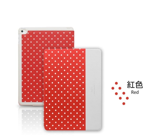 Kajsa iPad Air 2 夜光點點站立皮套-Neon Polka Dot