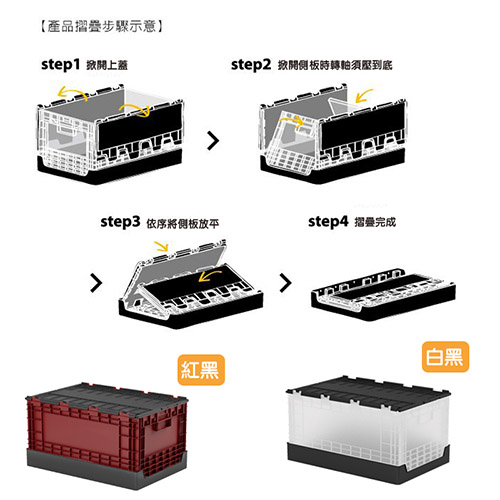 創意達人x樹德栗林掀蓋摺疊物流箱5入組