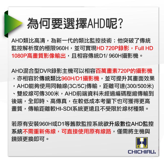 奇巧 8路AHD 720P混搭型相容數位類比鏡頭 智慧型遠端數位監控錄影機