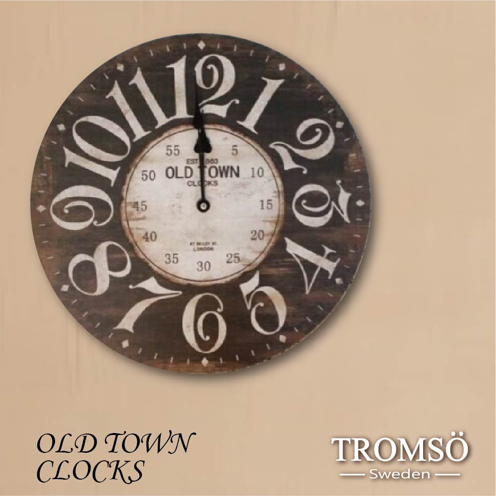 TROMSO無框畫時鐘-百樂城鎮(圓形)