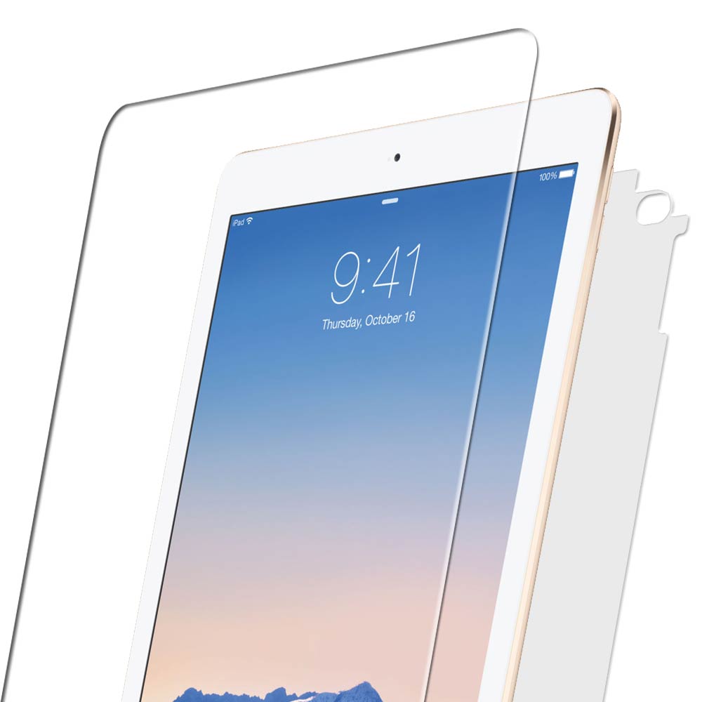 iPad Air 2 最佳保貼組(鋼化玻璃螢幕貼+抗污防指紋機身背膜)