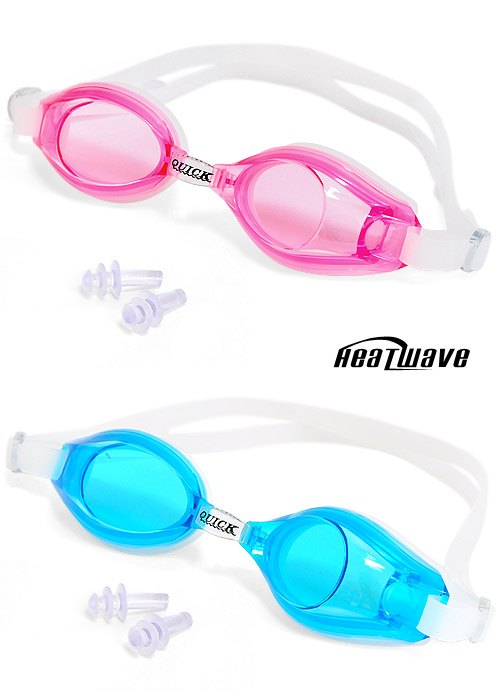 熱浪泳鏡-PP盒純矽膠眼罩+泳帽組