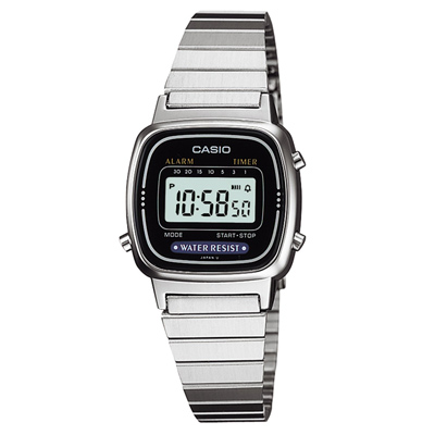 CASIO 銀棕梠城市數位電子錶(LA670WA-1)-24.6mm