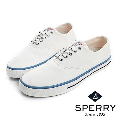 SPERRY 海軍 Captain CVO舒適進化帆布休閒鞋(情侶款)-白