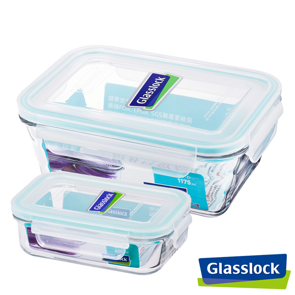 Glasslock強化玻璃微波保鮮盒 - 鮮蔬美味2件組