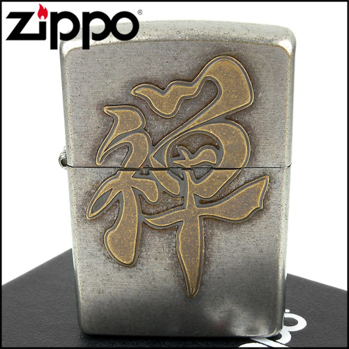 ZIPPO 日系~禪-金屬貼飾打火機(仿舊鍍鉻銀款)