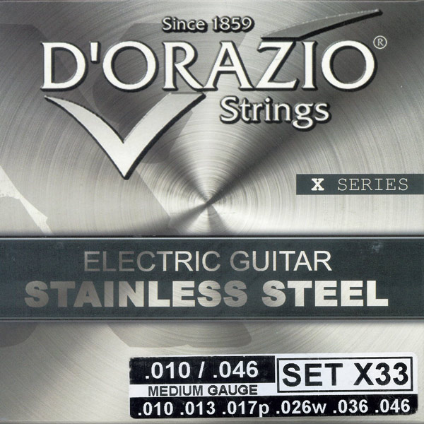D’ORAZIO 義大利手工製 不鏽鋼材質 電吉他弦(No.X33)