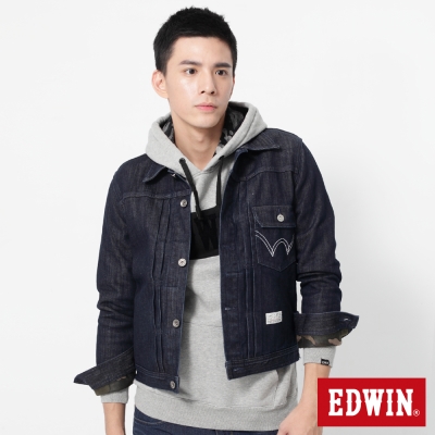 EDWIN 復古保溫牛仔外套-男-原藍色