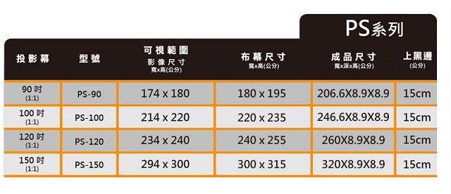 台灣專業製造~ PENNY PS-100(1:1) 100吋方型電動幕