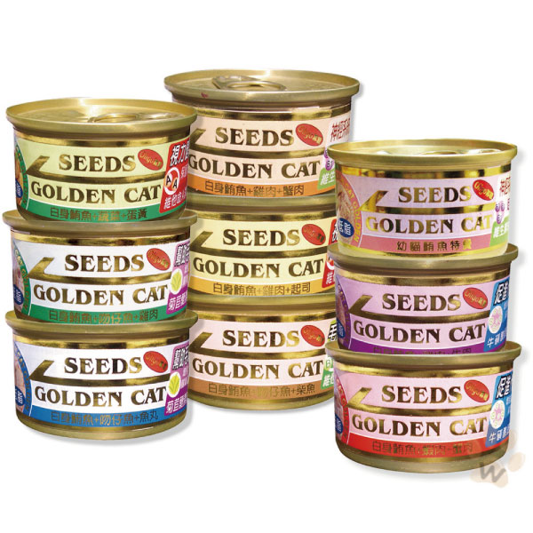 聖萊西Seeds GoldenCat健康機能特級金貓餐罐 80g 隨機混搭 24罐組