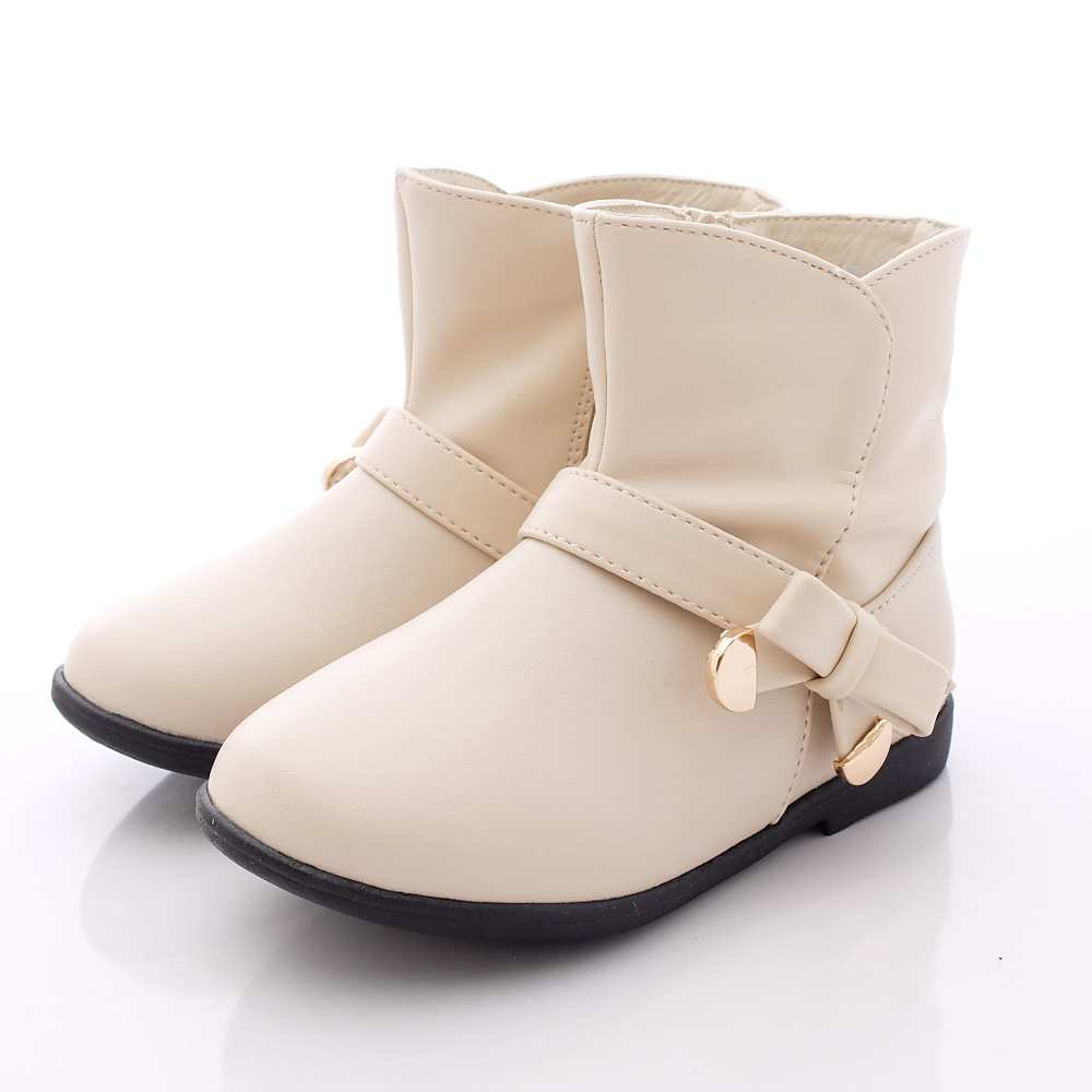 PV日系私藏 皮質短靴款 6511 杏色 (小童段)T1