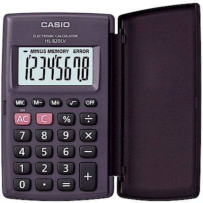 casio 8位數輕薄掀蓋式硬殼商務計算機hl-820lv-bk(國家考試專用機種)