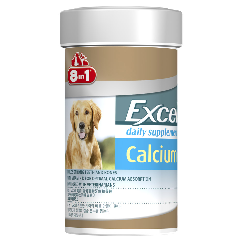 美國8in1 - Excel成幼犬活力鈣片 155錠 x 2罐