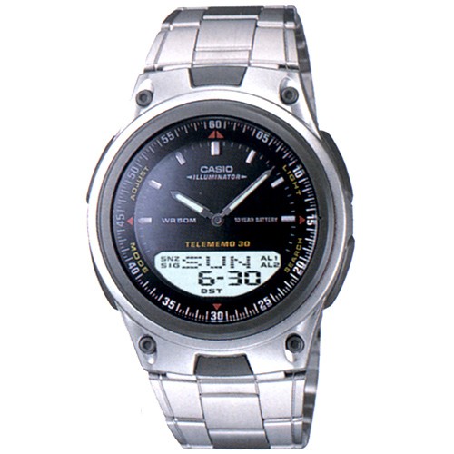 CASIO 都會時尚雙顯腕錶(AW-80D-1A)-黑/40mm