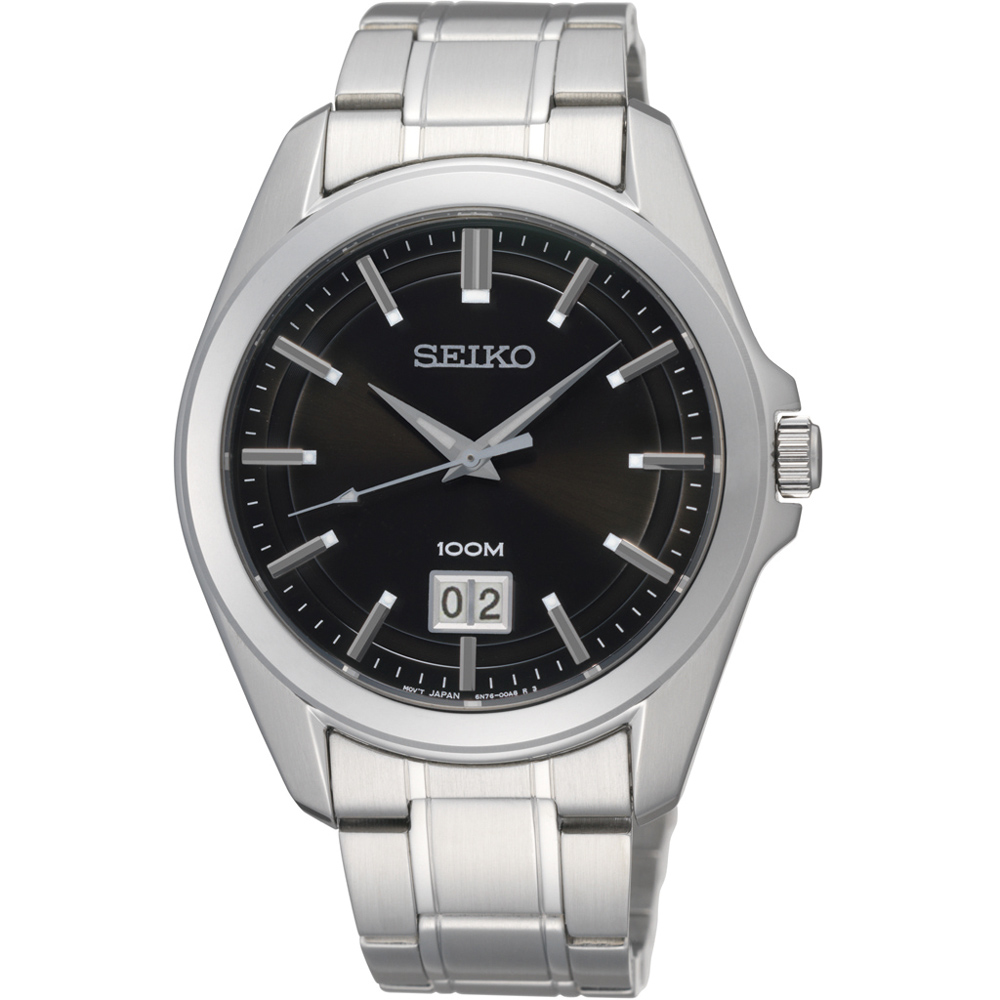 SEIKO 精工CS 大日期視窗百米腕錶(SUR009P1)-黑/40mm