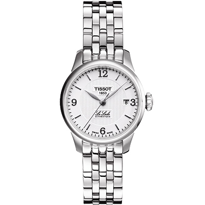 TISSOT 天梭 官方授權 Le Locle Lady 藝術時尚機械女錶 母親節禮物-銀/25mm T41118334