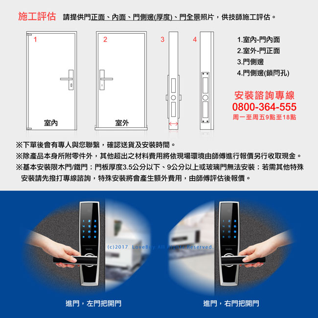 KABA 三合一密碼/卡片/鑰匙智能電子機械門鎖 EF-680-尊爵黑(附基本安裝)