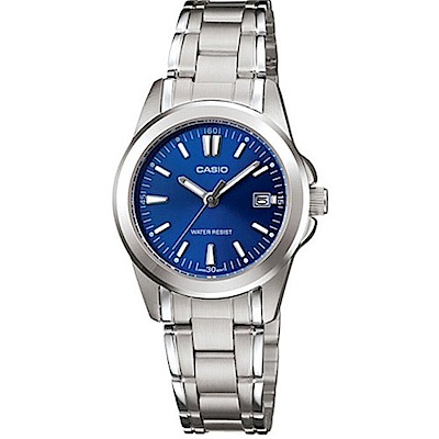 CASIO 時尚典雅淑女腕錶(LTP-1215A-2A2)-藍/28mm