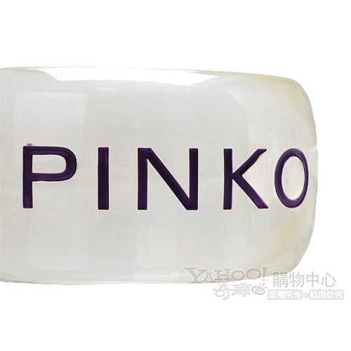 PINKO 淺黃色紫字母LOGO透明手環(黃X紫)