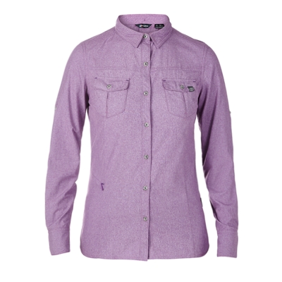 【Berghaus 貝豪斯】女款銀離子透氣抗UV長袖襯衫S05F02-紫