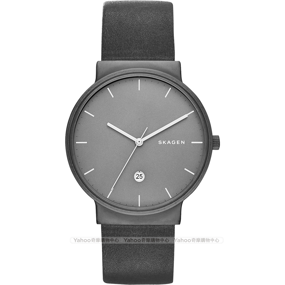 SKAGEN Ancher 創意簡約石英腕錶-灰/40mm