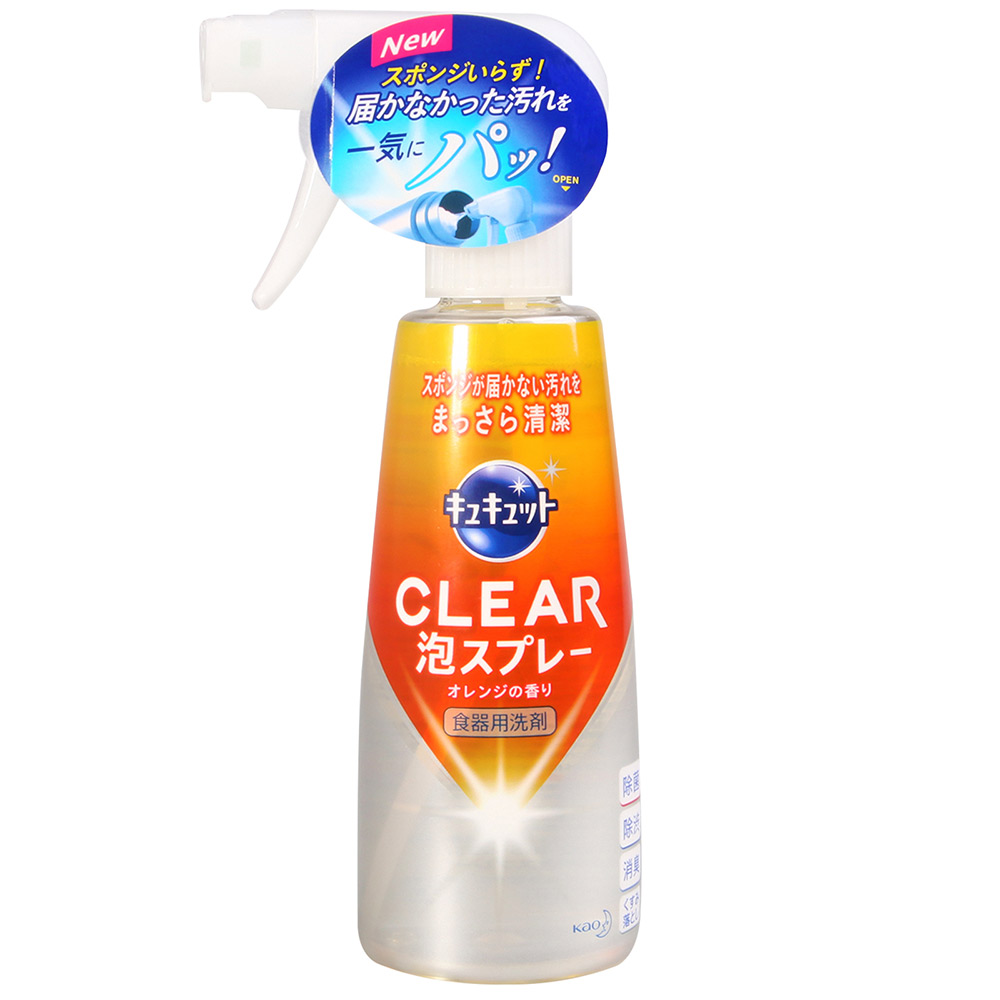 Kao花王 Kyukyutto CLEAR泡沫洗碗噴霧-柳橙香氛(300ml)