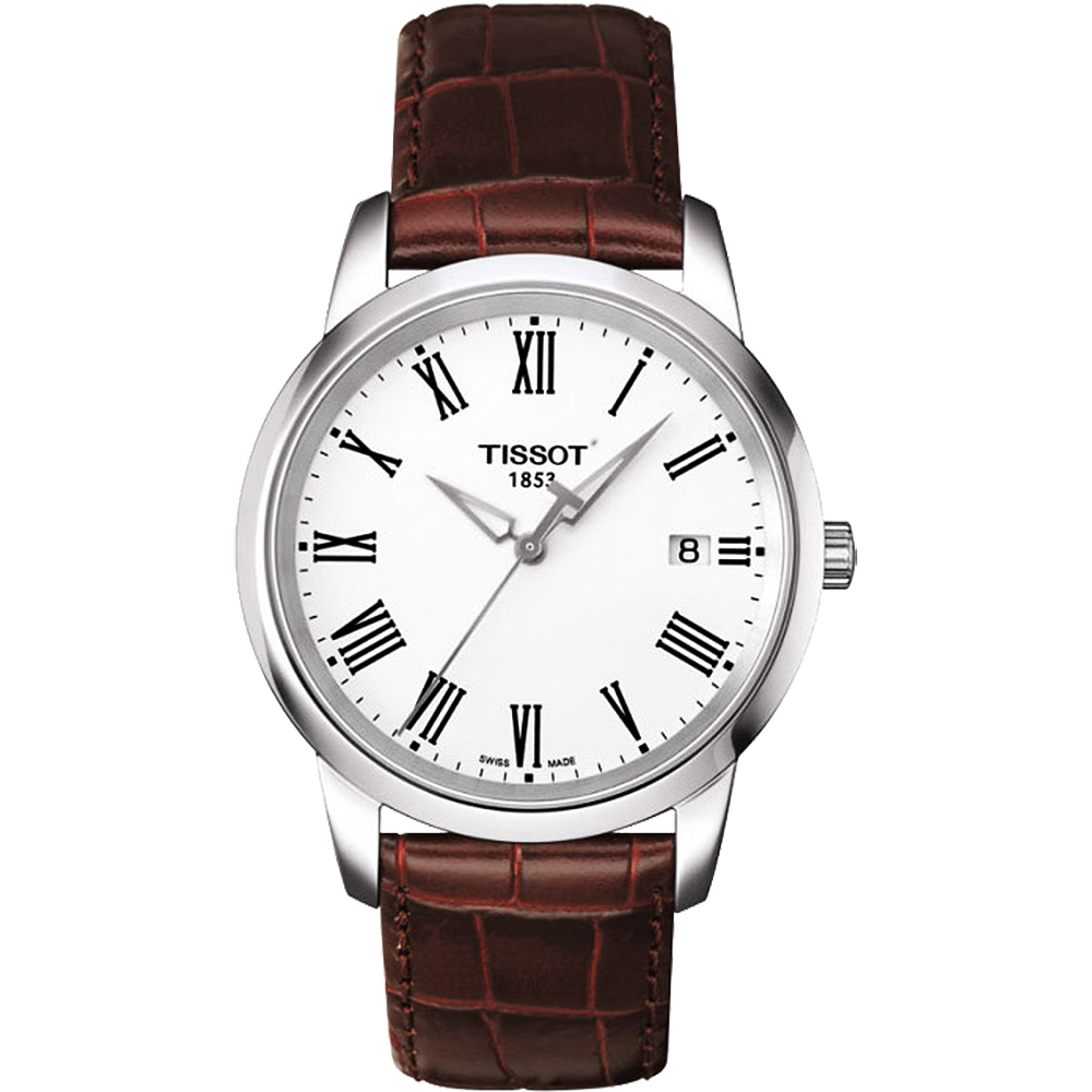 TISSOT 天梭 Classic Dream穿越羅馬經典石英腕錶-白/38mm