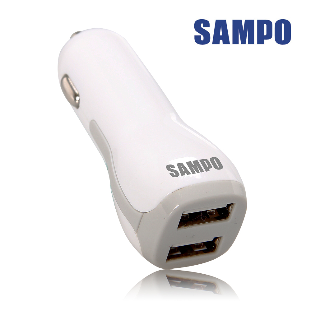 SAMPO 2.1A快速充電雙USB車用充電器 DQ-U1401CL[快]