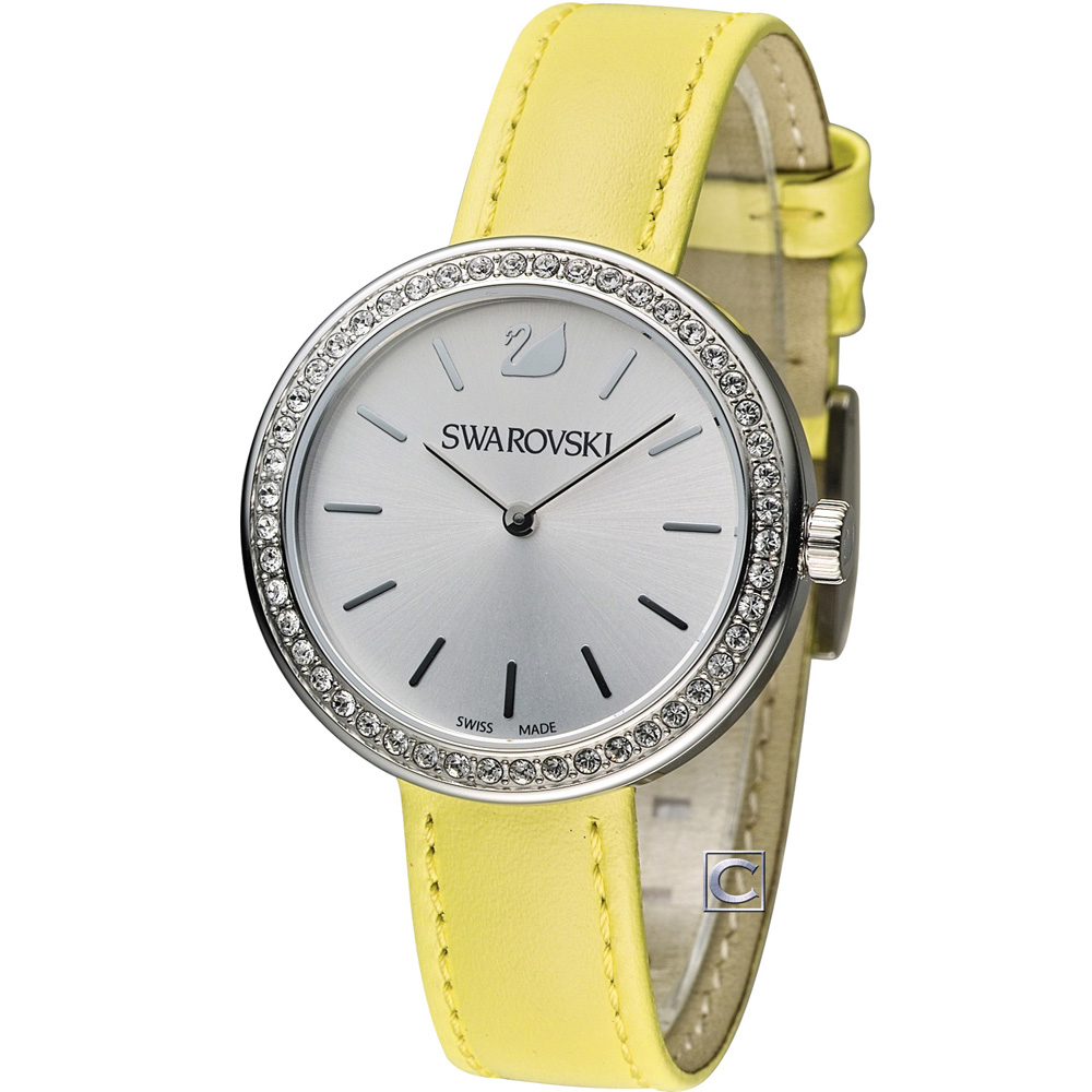 Swarovski Daytim 璀璨耀眼時尚腕錶-黃/34mm