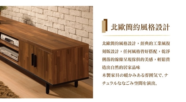 日本直人木業傢俱-工業生活120CM電視櫃-(120x40x46cm)免組