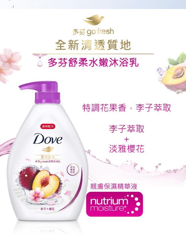 DOVE 多芬 舒柔水嫩沐浴乳 1000ML