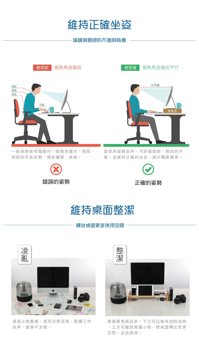 NICELINK USB 2.0 HUB實木螢幕架SF-WH20 /增高架/螢幕座