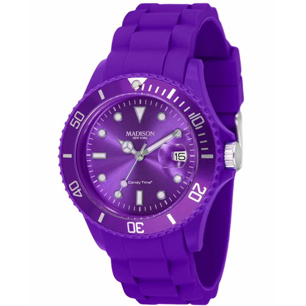 Madison NY Candy Time玩色圓點系列腕錶-羅蘭紫/40mm