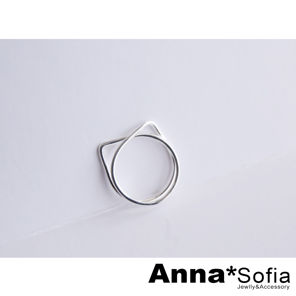 AnnaSofia 貓型繞線 925純銀戒指(固定內直徑1.6cm)