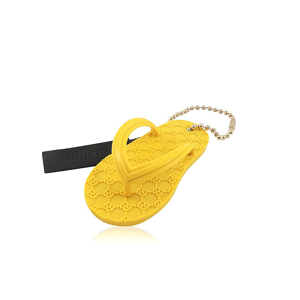 GUCCI 雙G夾腳托鞋造型鑰匙圈(黃色)
