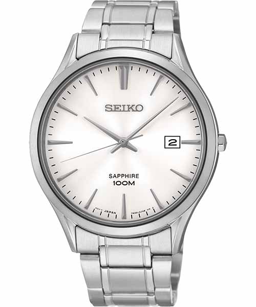 SEIKO 時尚玩家藍寶石水晶腕錶(SGEG93P1)-銀/40mm