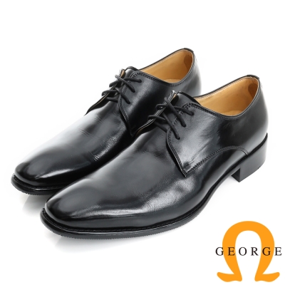 GEORGE 喬治-手工紳士鞋系列 牛皮綁帶紳士皮鞋(男)-黑色