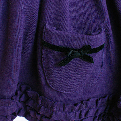 可愛雙口袋休閒短裙*紫