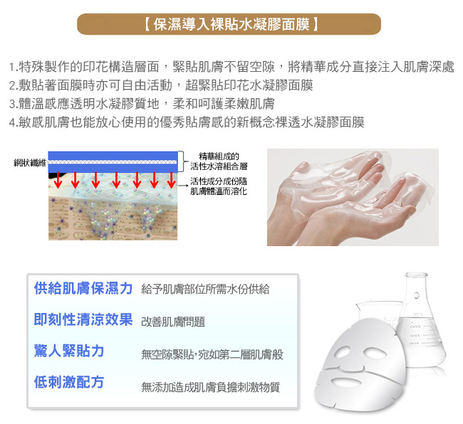 MEDIHEAL 金裝雙倍特強保濕導入裸貼水凝膠面膜 10片/盒