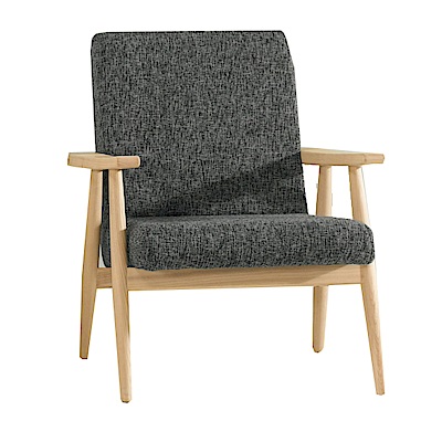 品家居 巴澤爾棉麻布實木單人沙發椅-65x71x84cm-免組