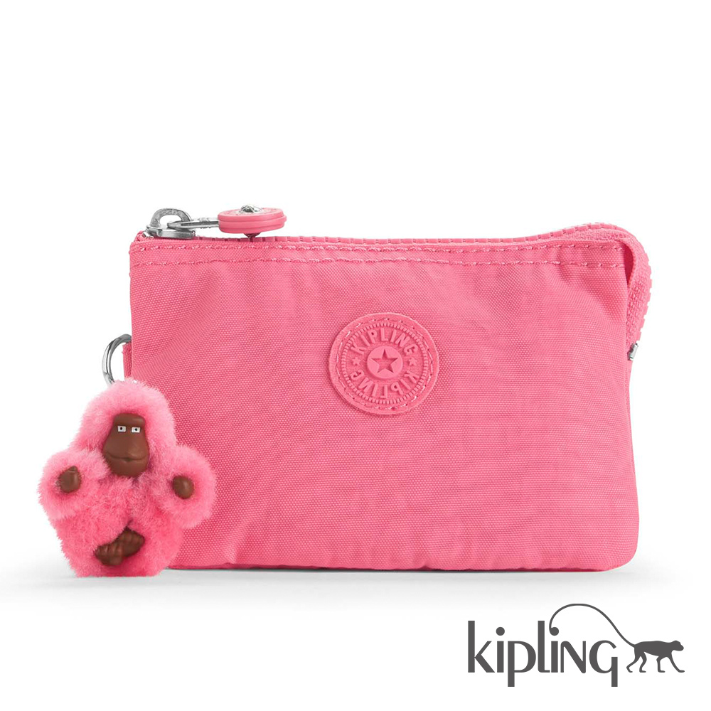 Kipling 零錢包 浪漫玫粉素面-小