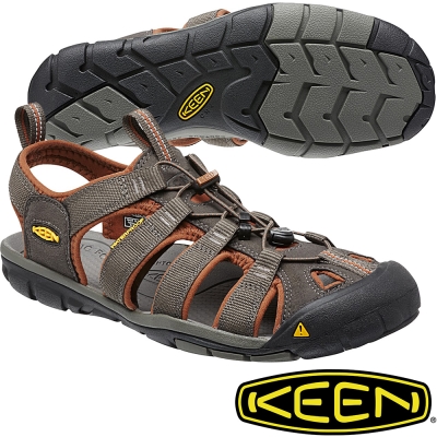 KEEN 戶外護趾涼鞋Clearwater CNX 男1014456深灰/咖啡