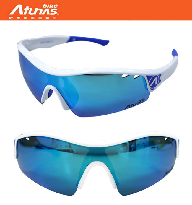 《Atunas Bike》歐都納 單車 SHARK偏光太陽眼鏡 SG16021 亮白/藍