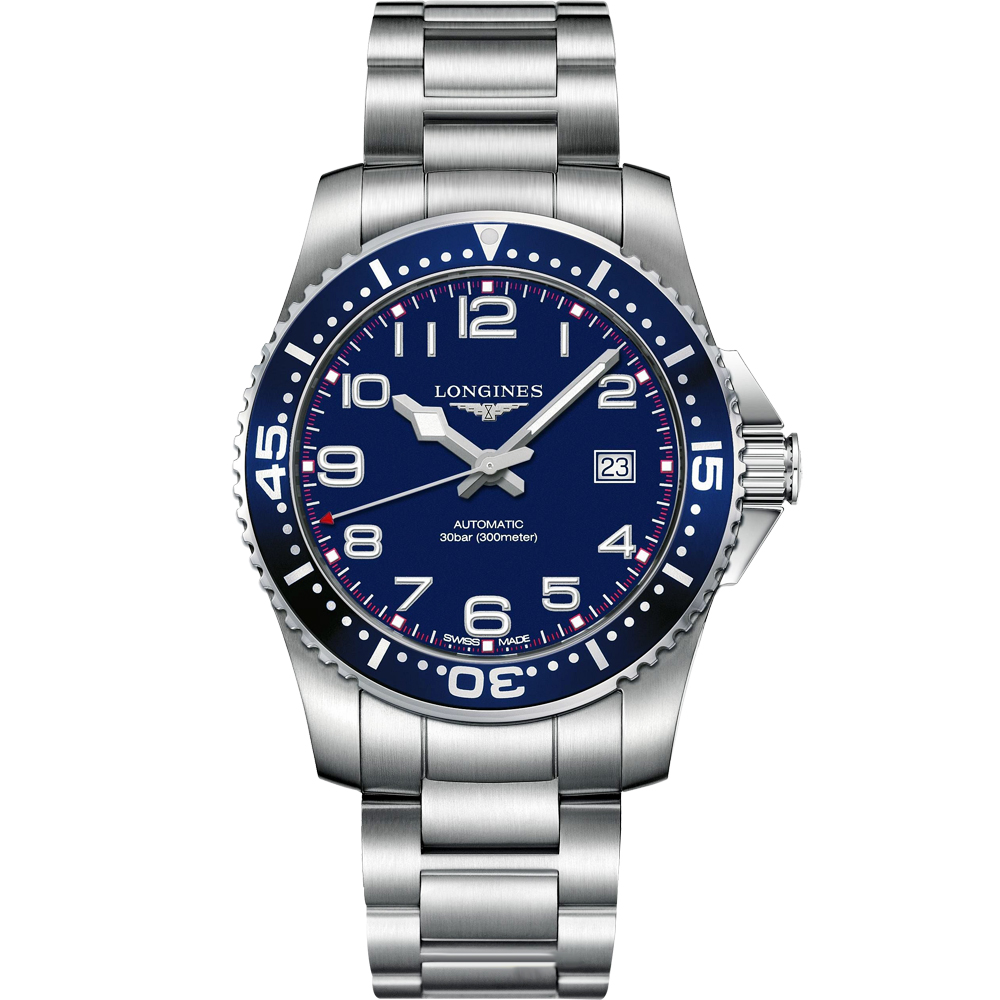 LONGINES 浪琴 官方授權 深海征服者300米潛水機械錶-藍/41mm L3.695.4.03.6