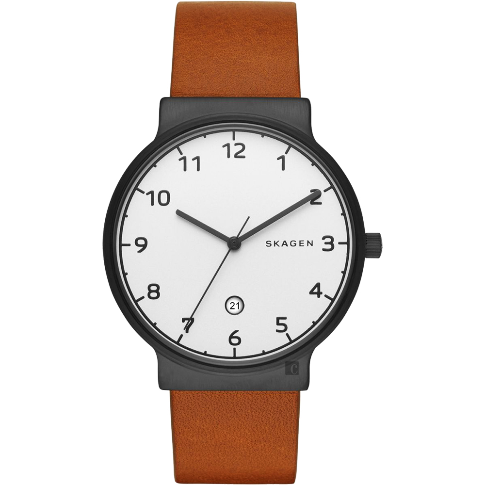 SKAGEN 北歐時尚石英手錶(SKW6297)-白x咖啡/40mm