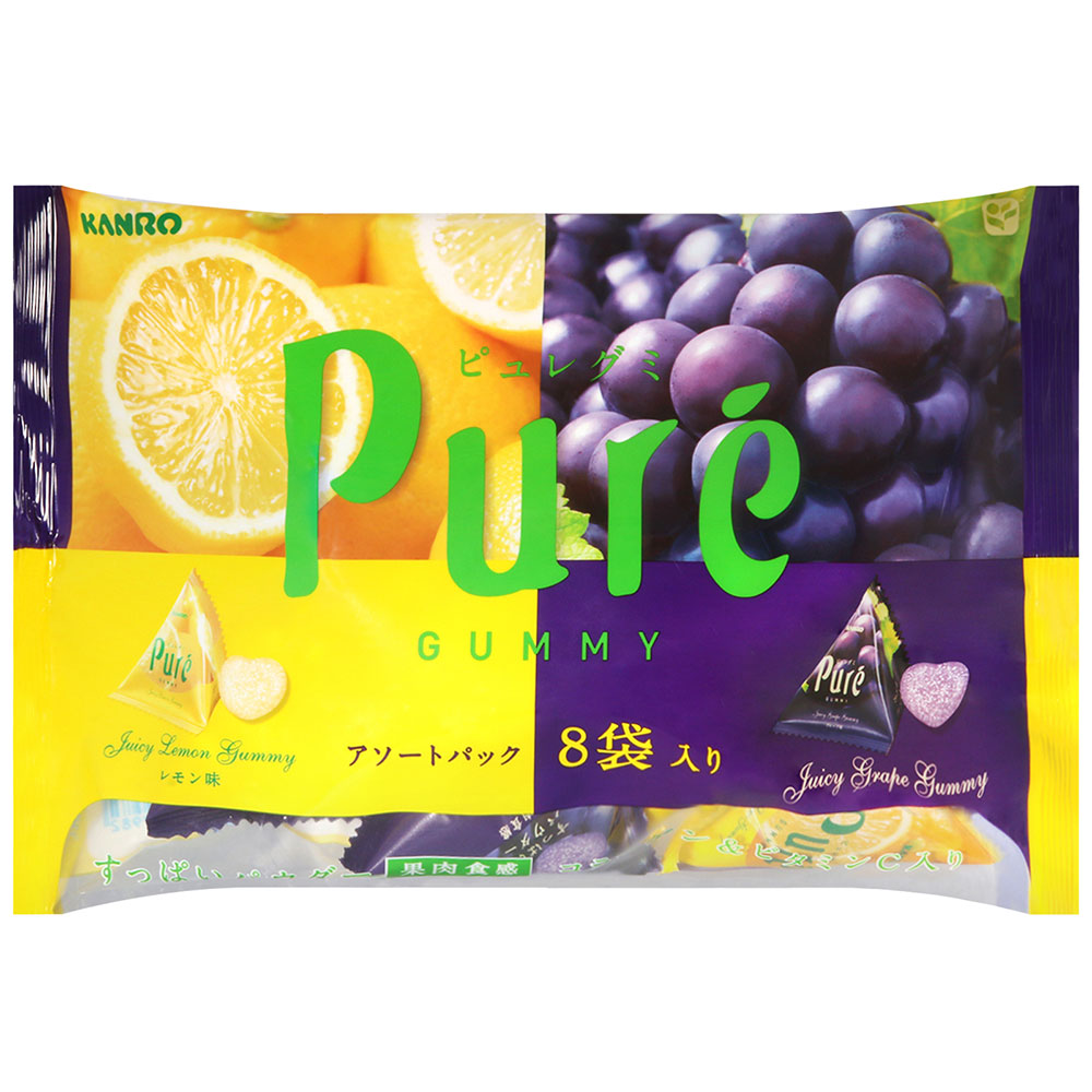 KANRO Pure軟糖綜合包-葡萄&檸檬(136g)