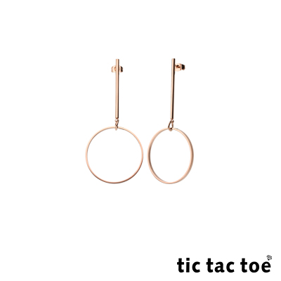 tic tac toe 垂吊式白鋼耳環系列- 幾何圓