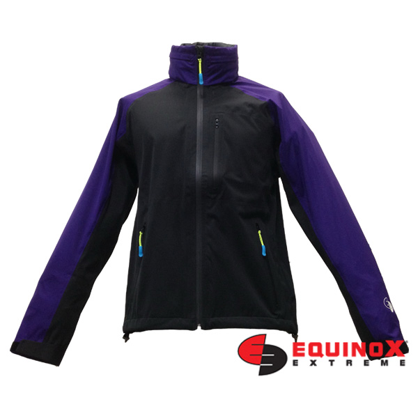 EQUINOX 輕量防水透溼戶外運動風衣-男款黑紫