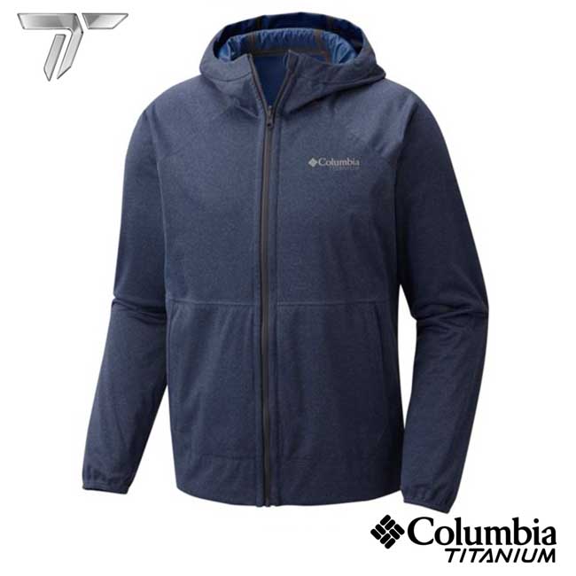 Columbia 哥倫比亞 男-鈦OD連帽防水雙面外套-深藍-URE10390NY