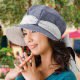 Sunlead 日本製。防曬護髮美型優雅蝴蝶結造型抗UV遮陽帽 (藍灰色) product thumbnail 1